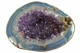 Agate & Amethyst Jewelry Box Geode With Metal Stand #171837-3